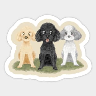 Three poodles Sticker